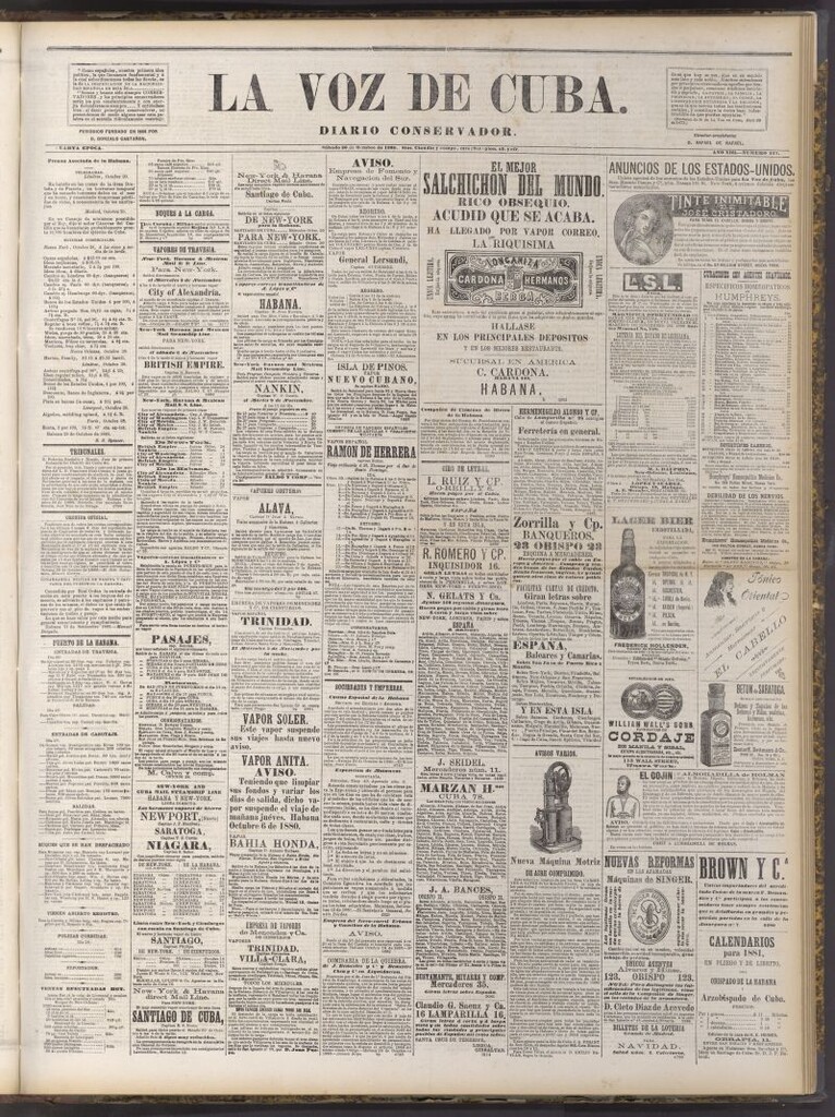 Miniatura de La Voz de Cuba: diario conservador del 30 de octubre de 1880