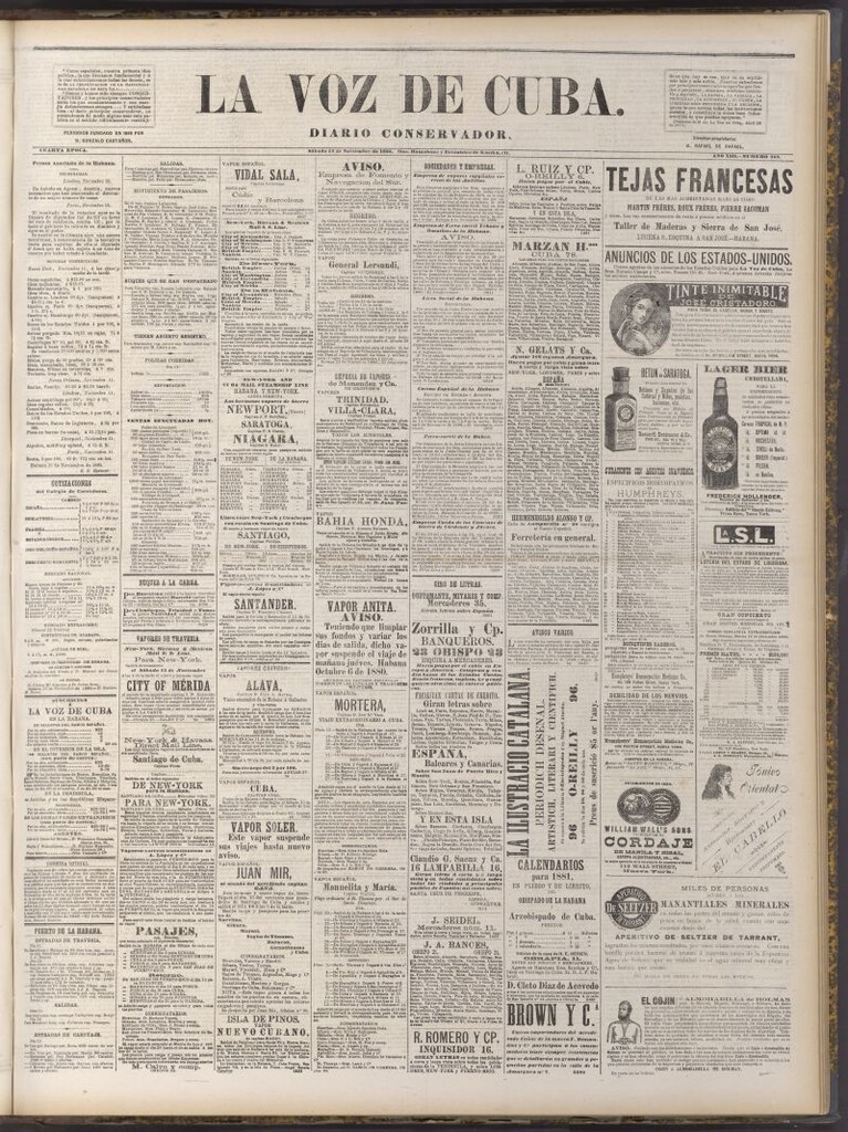 Miniatura de La Voz de Cuba: diario conservador del 13 de noviembre de 1880