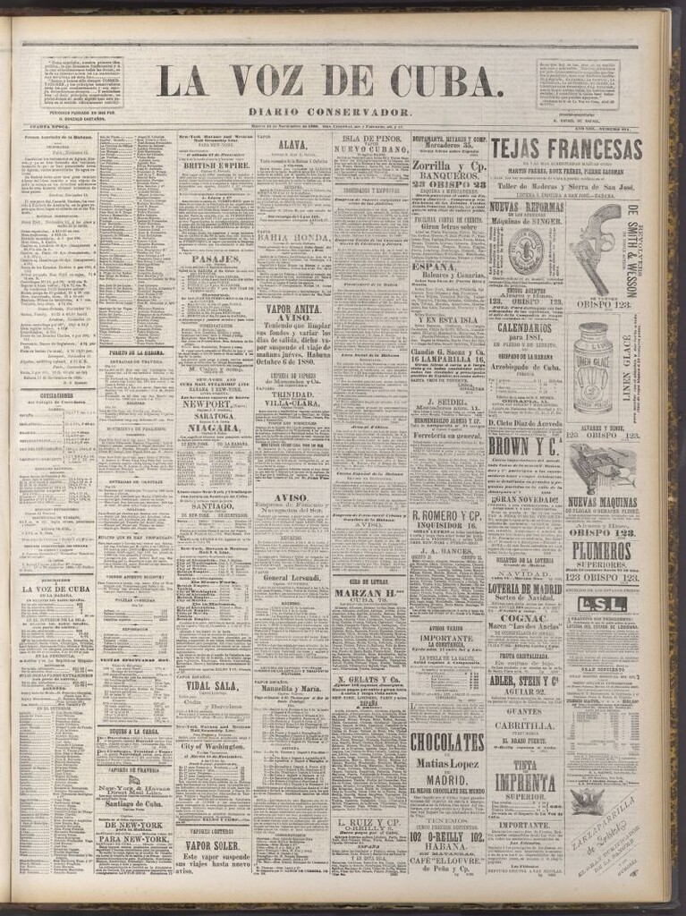 Miniatura de La Voz de Cuba: diario conservador del 16 de noviembre de 1880