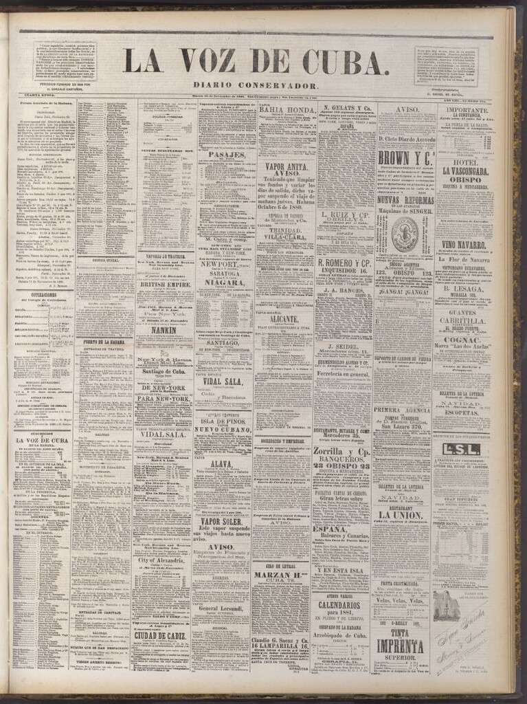 Miniatura de La Voz de Cuba: diario conservador del 21 de noviembre de 1880