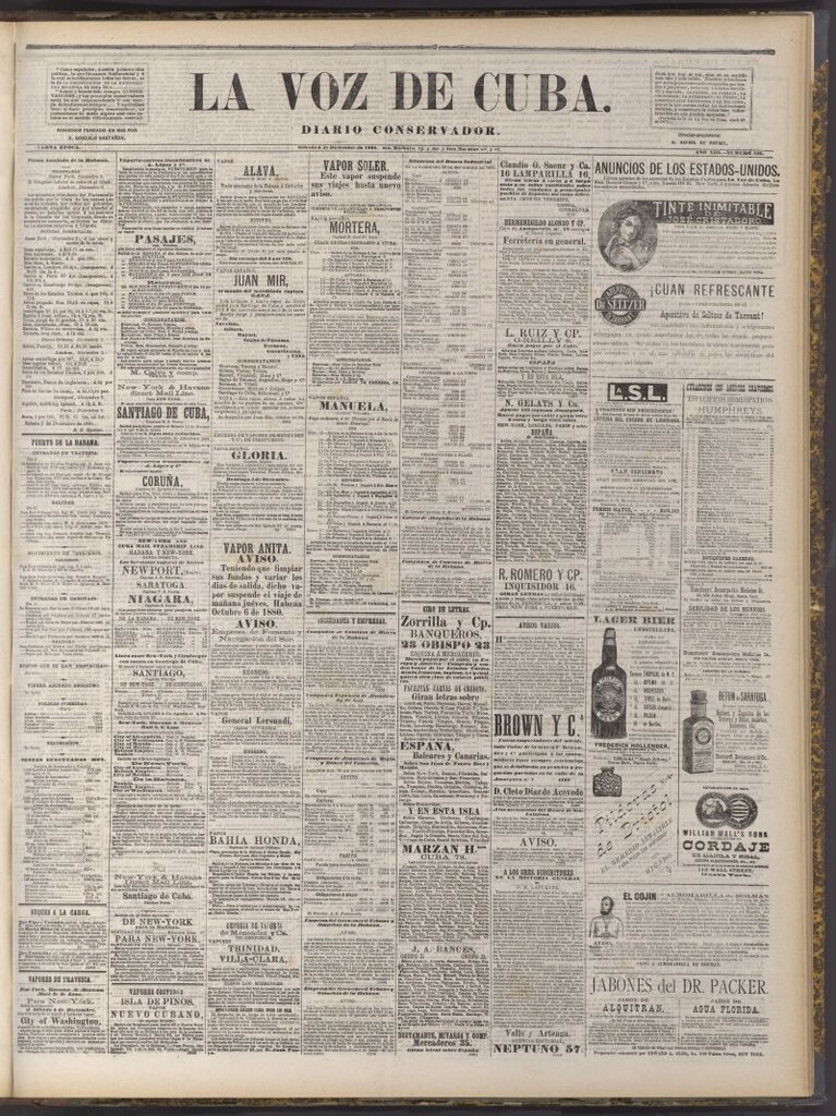 Miniatura de La Voz de Cuba: diario conservador del 4 de diciembre de 1880