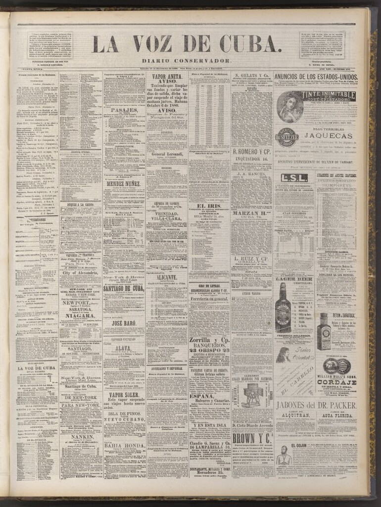 Miniatura de La Voz de Cuba: diario conservador del 11 de diciembre de 1880