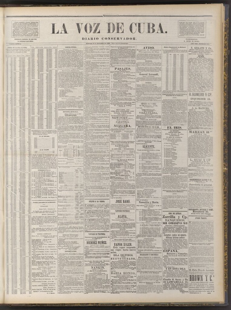 Miniatura de La Voz de Cuba: diario conservador del 12 de diciembre de 1880