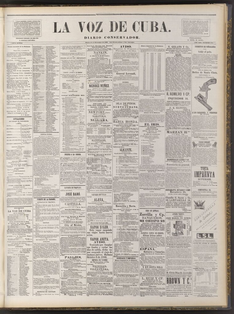 Miniatura de La Voz de Cuba: diario conservador del 14 de diciembre de 1880