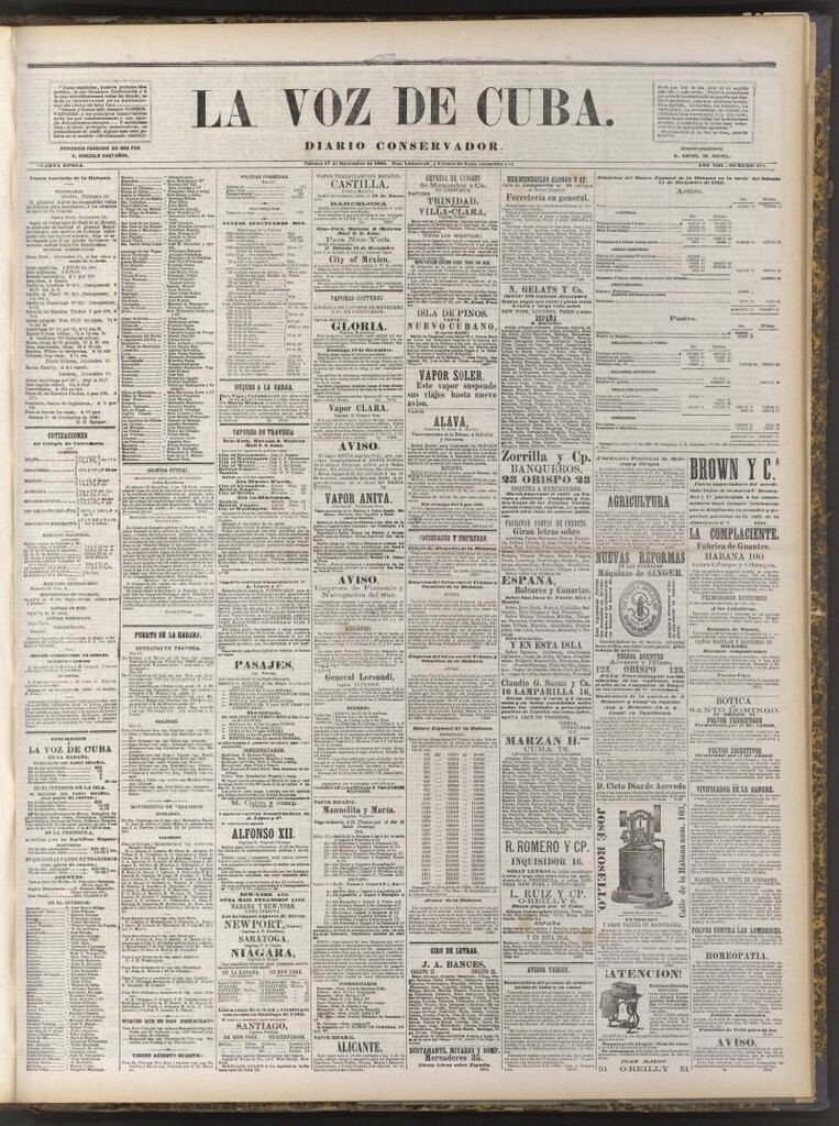 Miniatura de La Voz de Cuba: diario conservador del 17 de diciembre de 1880