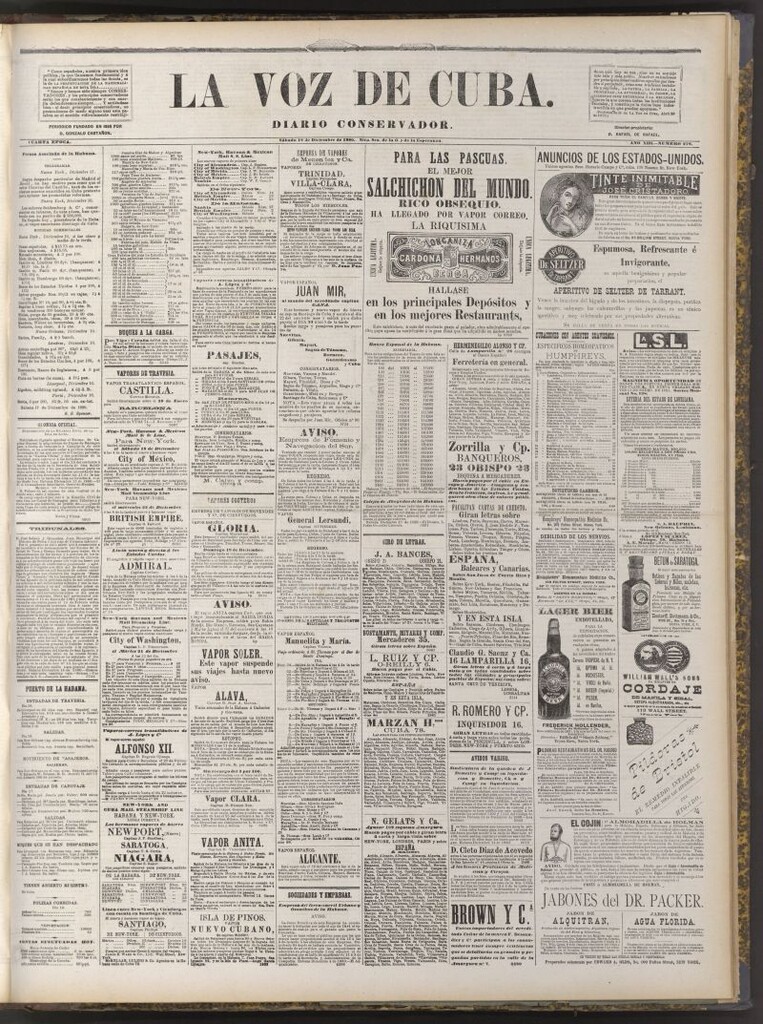 Miniatura de La Voz de Cuba: diario conservador del 18 de diciembre de 1880