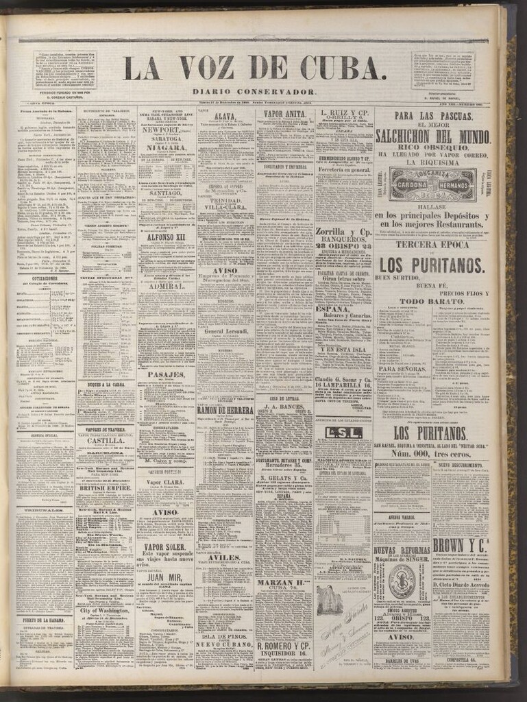 Miniatura de La Voz de Cuba: diario conservador del 21 de diciembre de 1880