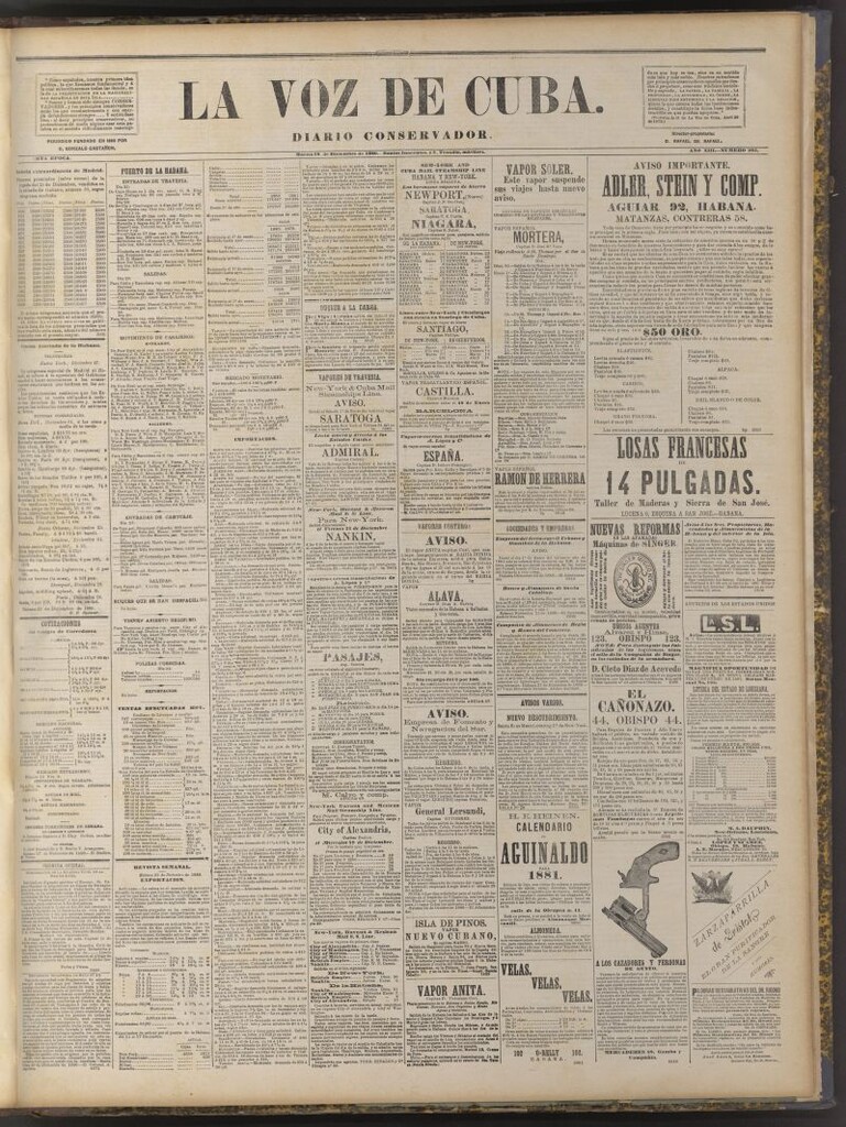 Miniatura de La Voz de Cuba: diario conservador del 28 de diciembre de 1880