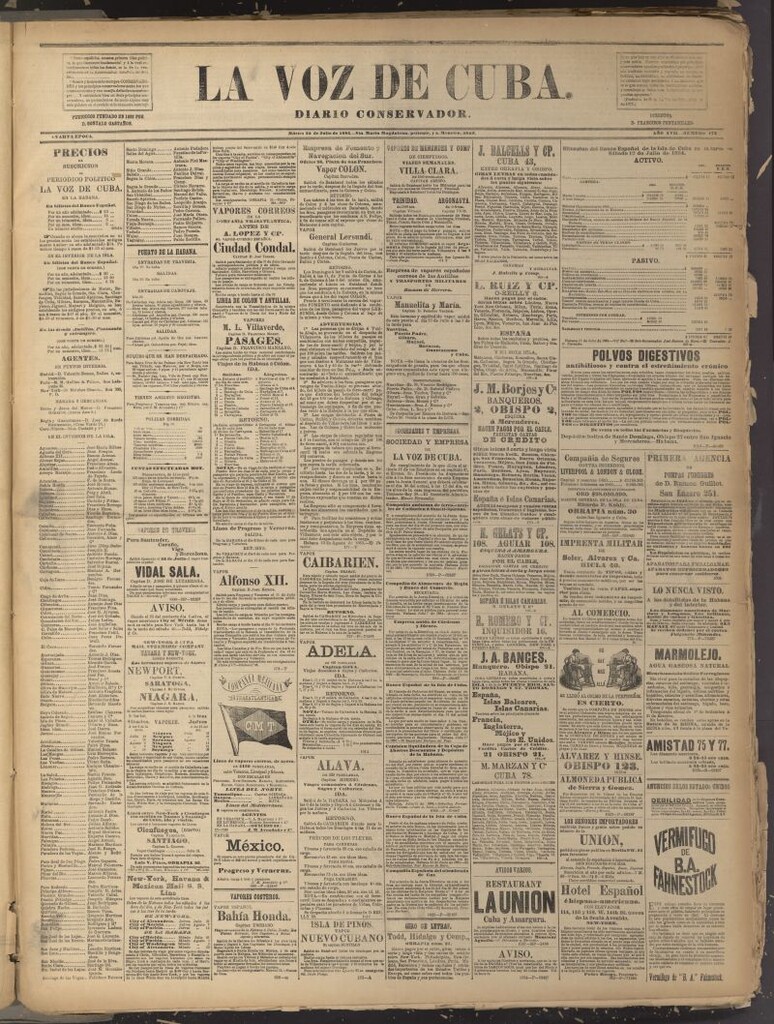 Miniatura de La Voz de Cuba: diario conservador del 22 de julio de 1884