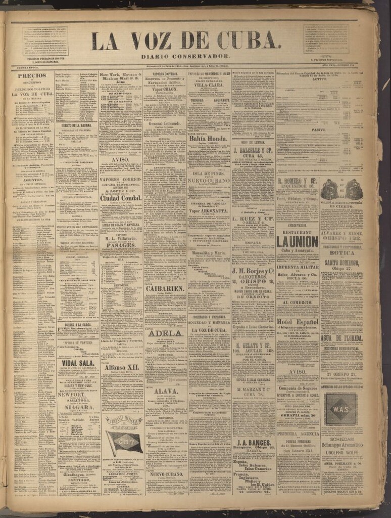 Miniatura de La Voz de Cuba: diario conservador del 23 de julio de 1884