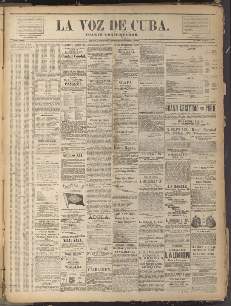 Miniatura de La Voz de Cuba: diario conservador del 25 de julio de 1884