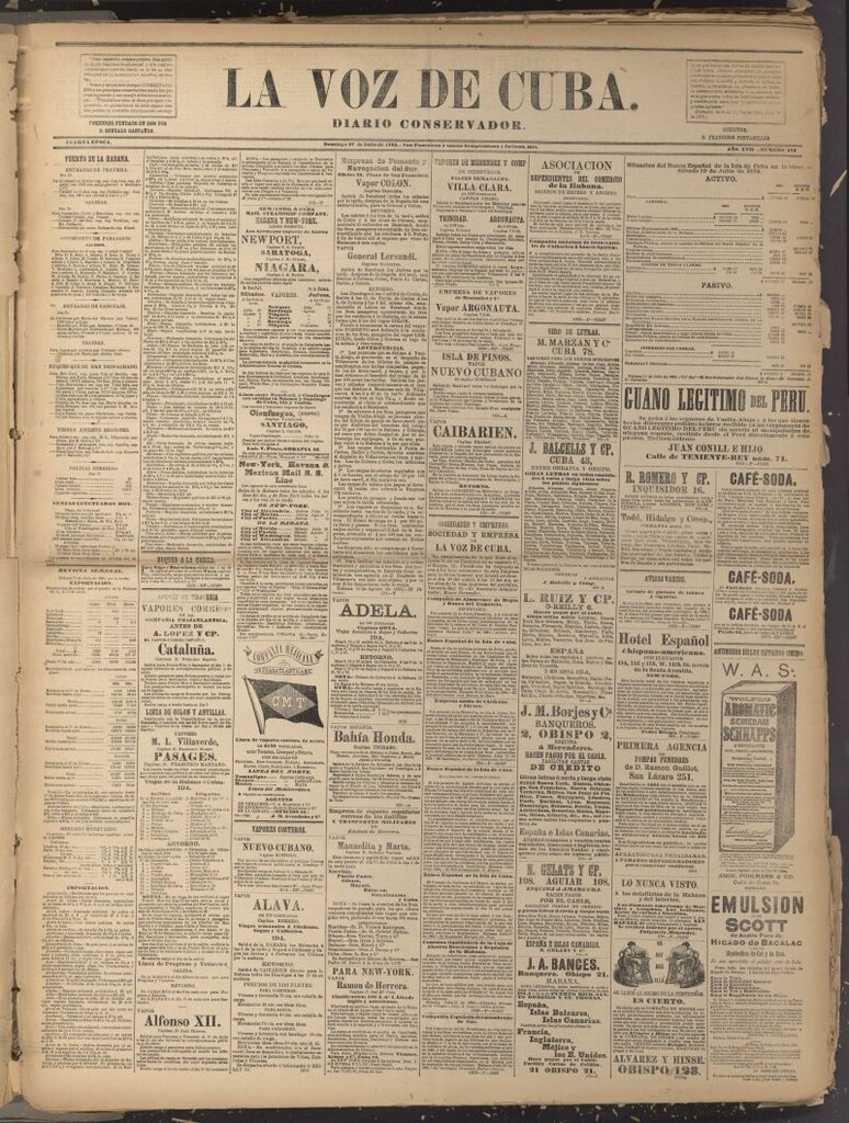 Miniatura de La Voz de Cuba: diario conservador del 27 de julio de 1884
