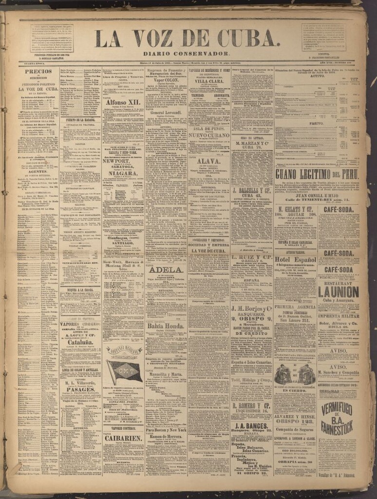 Miniatura de La Voz de Cuba: diario conservador del 29 de julio de 1884