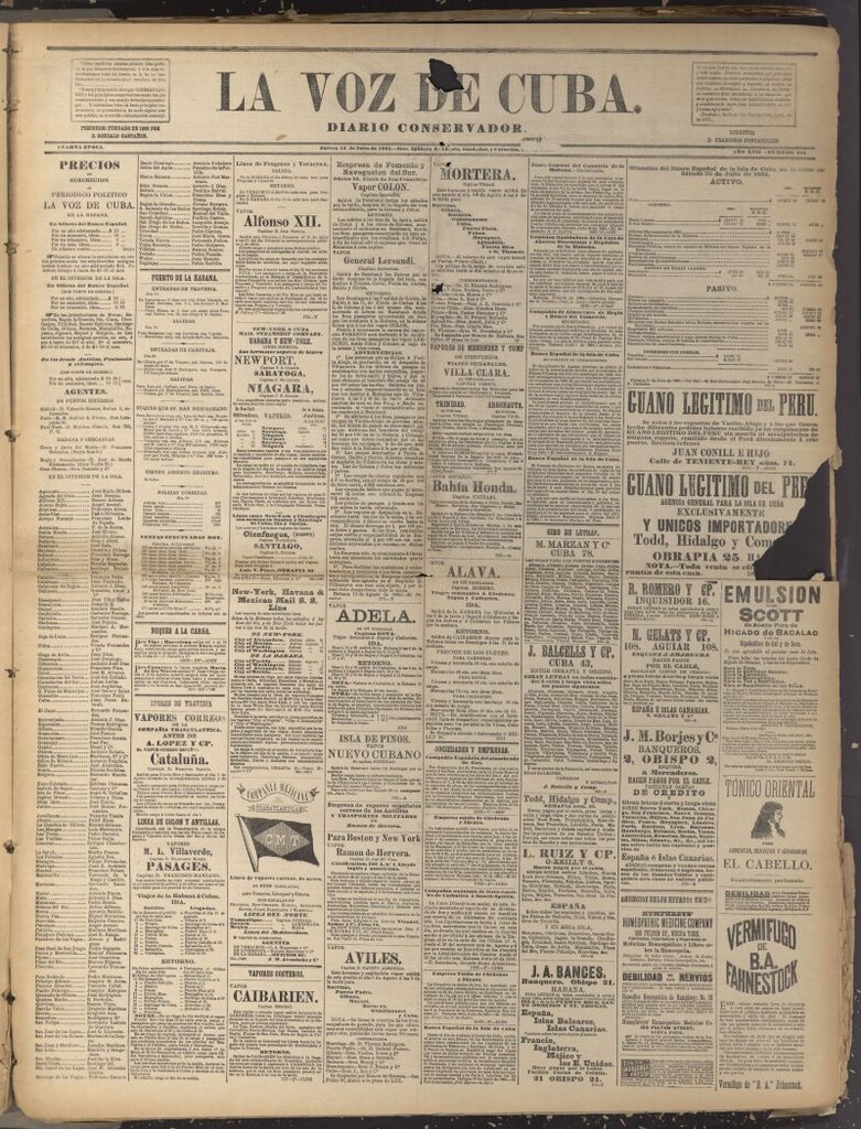 Miniatura de La Voz de Cuba: diario conservador del 31 de julio de 1884