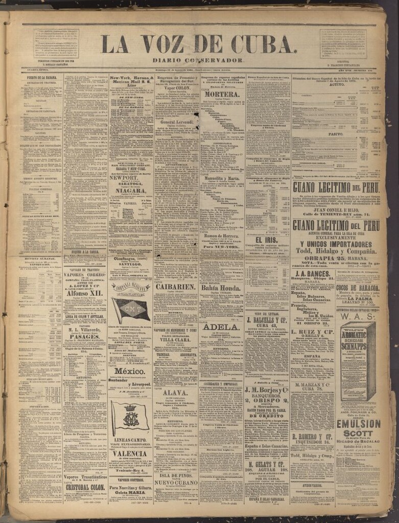 Miniatura de La Voz de Cuba: diario conservador del 10 de agosto de 1884