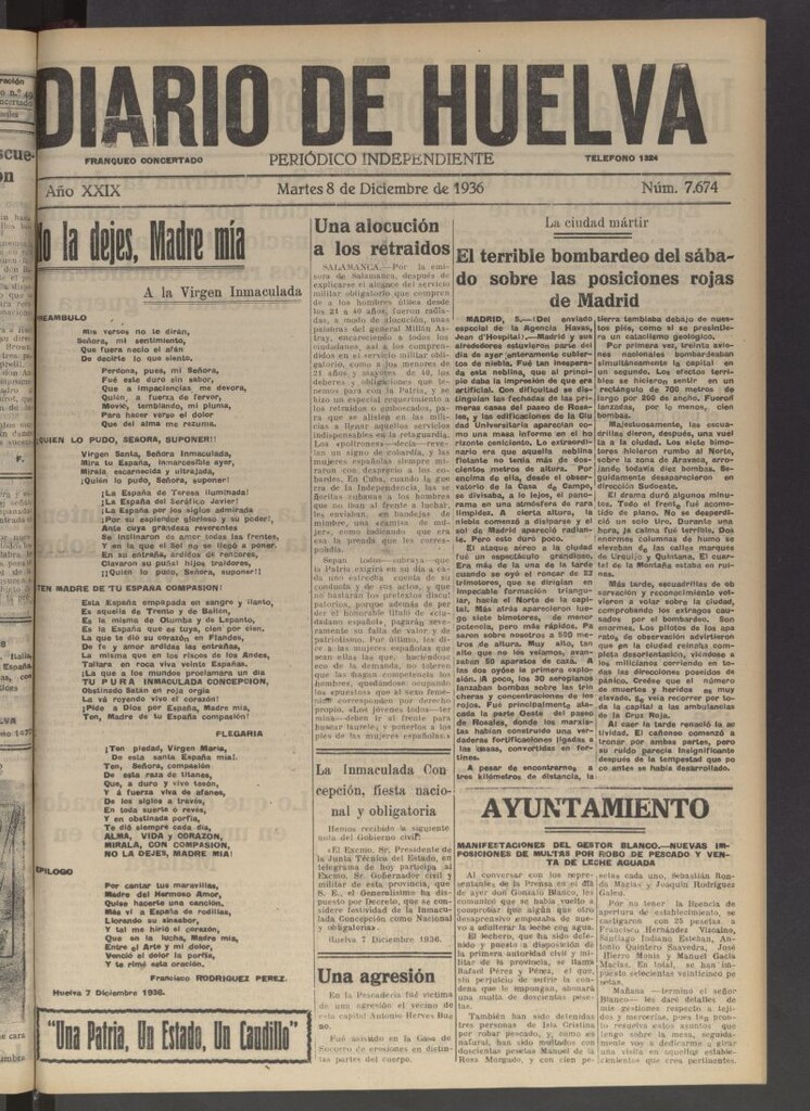 Miniatura de Diario de Huelva : periódico independiente del 8 de diciembre de 1936