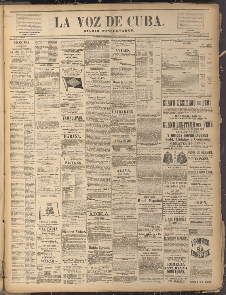 Miniatura de La Voz de Cuba: diario conservador del 23 de agosto de 1884