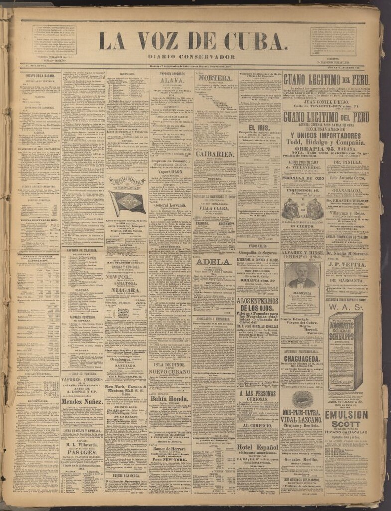 Miniatura de La Voz de Cuba: diario conservador del 7 de septiembre de 1884
