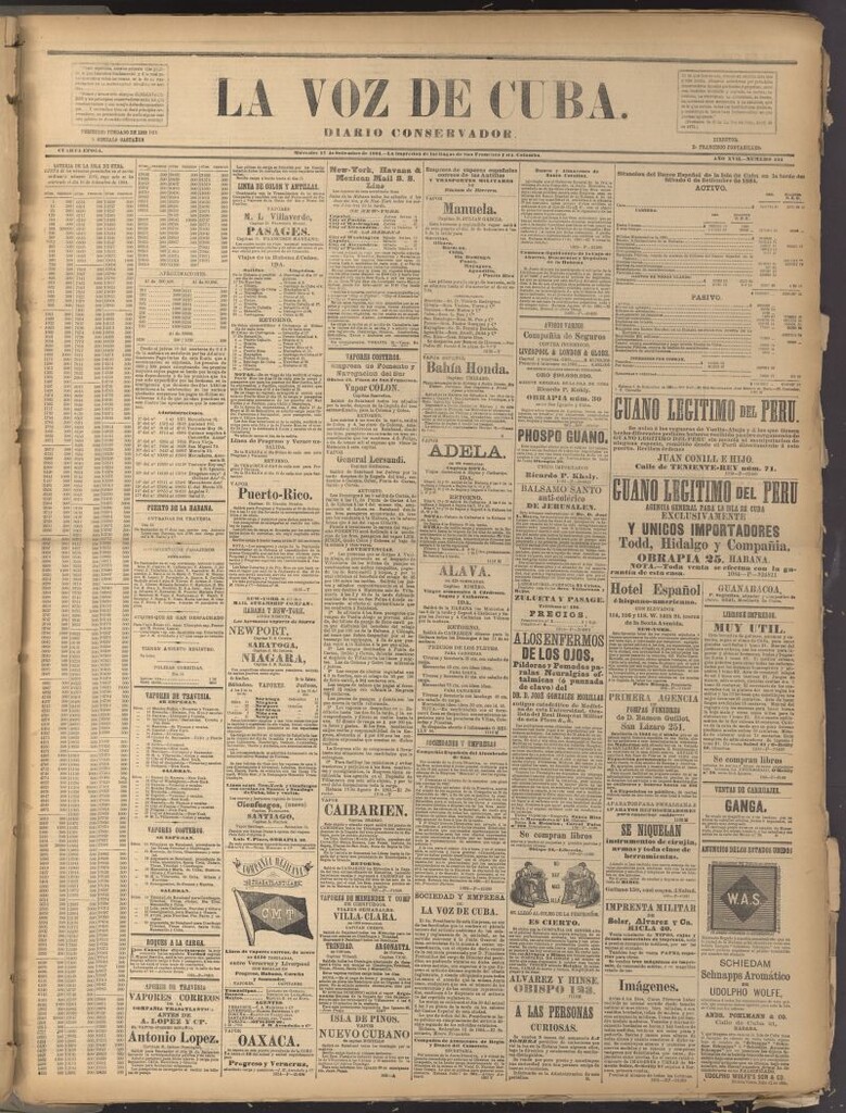 Miniatura de La Voz de Cuba: diario conservador del 17 de septiembre de 1884