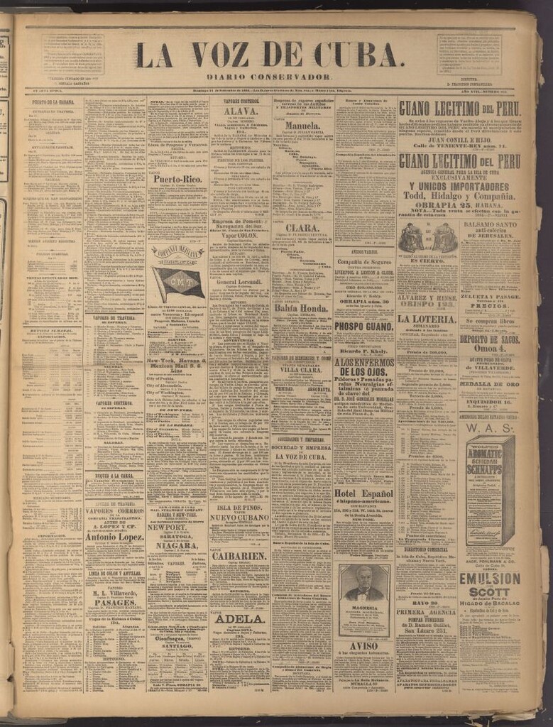 Miniatura de La Voz de Cuba: diario conservador del 21 de septiembre de 1884