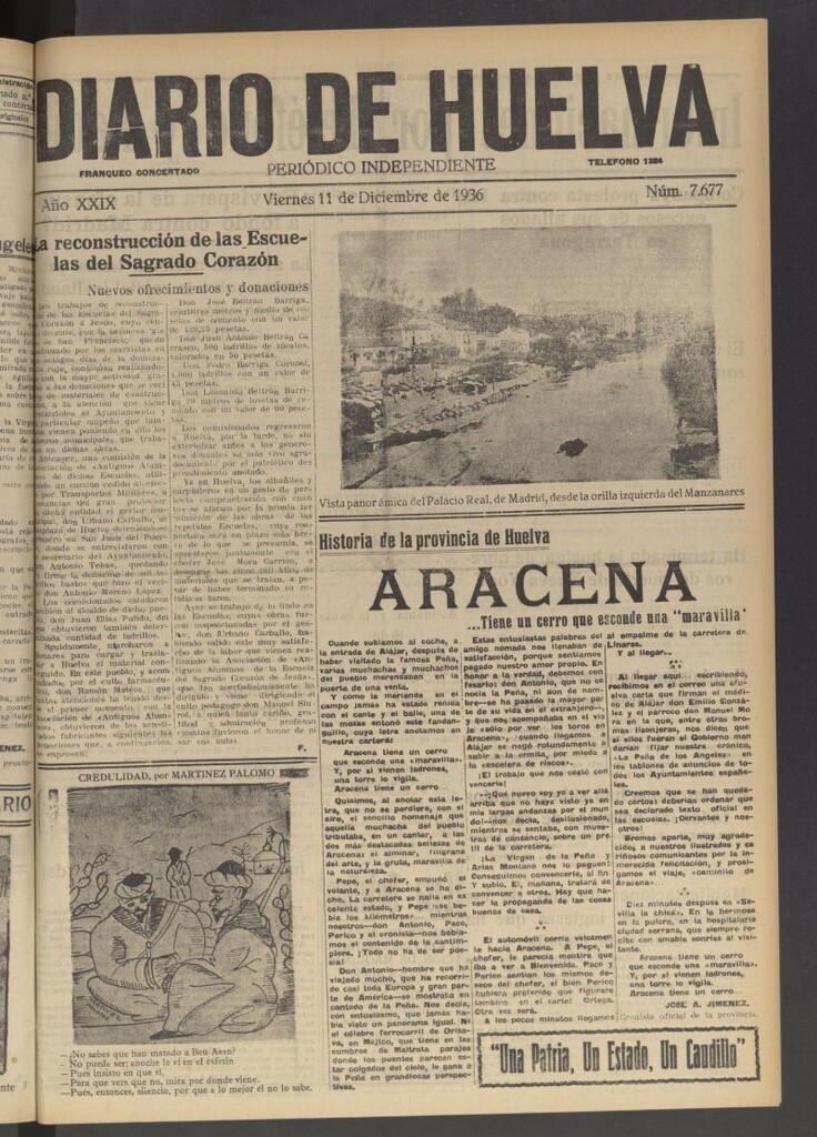 Miniatura de Diario de Huelva : periódico independiente del 11 de diciembre de 1936