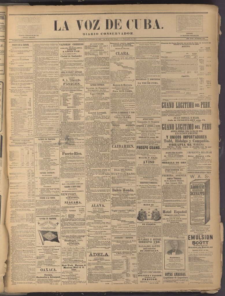 Miniatura de La Voz de Cuba: diario conservador del 28 de septiembre de 1884
