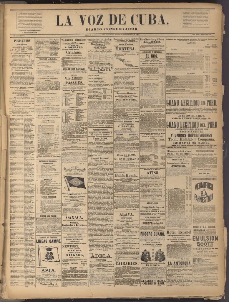Miniatura de La Voz de Cuba: diario conservador del 7 de octubre de 1884