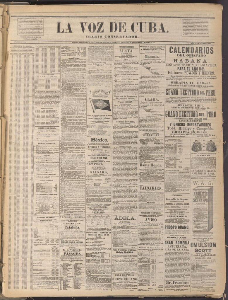 Miniatura de La Voz de Cuba: diario conservador del 12 de octubre de 1884