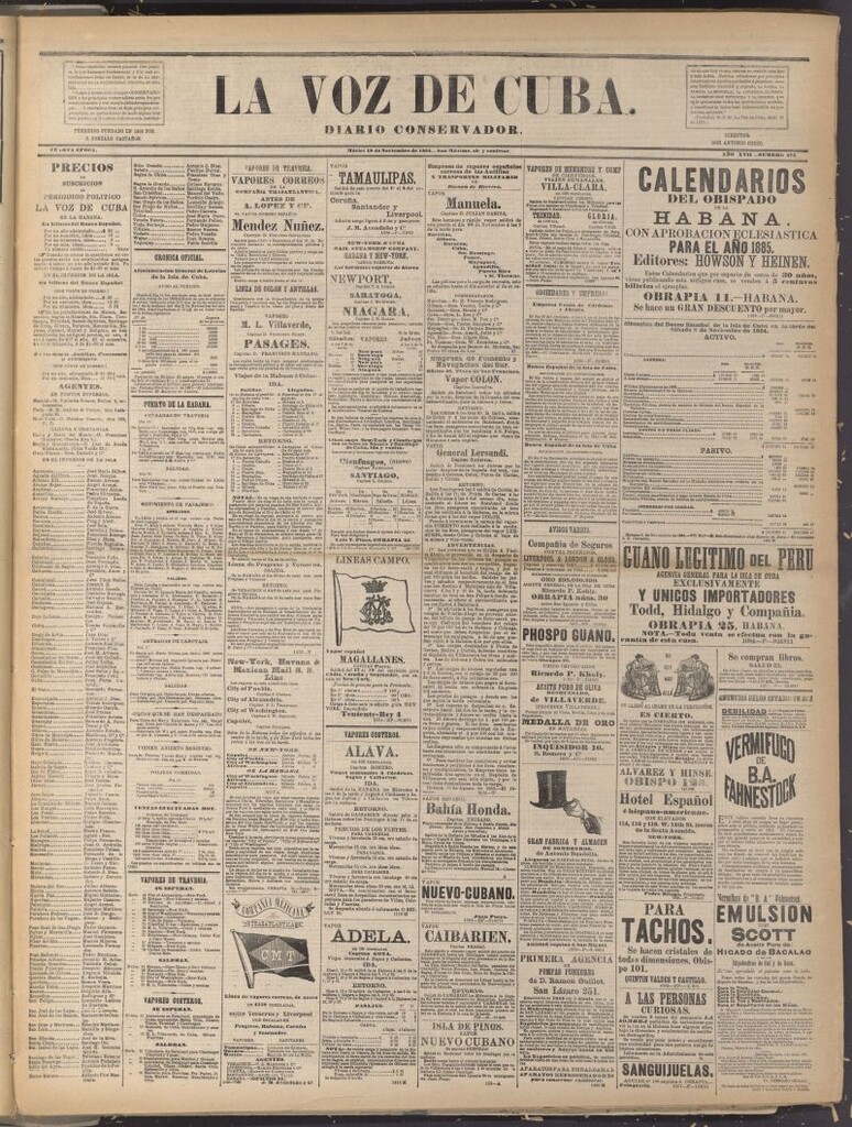 Miniatura de La Voz de Cuba: diario conservador del 18 de noviembre de 1884