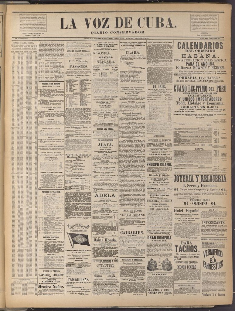 Miniatura de La Voz de Cuba: diario conservador del 22 de noviembre de 1884