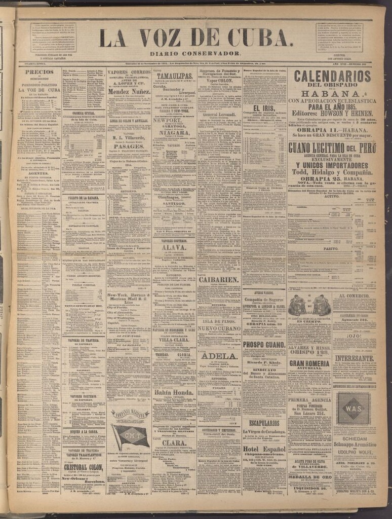 Miniatura de La Voz de Cuba: diario conservador del 26 de noviembre de 1884