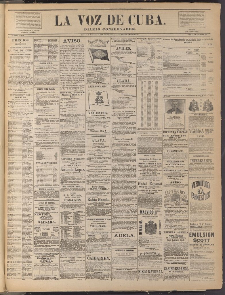 Miniatura de La Voz de Cuba: diario conservador del 23 de diciembre de 1884