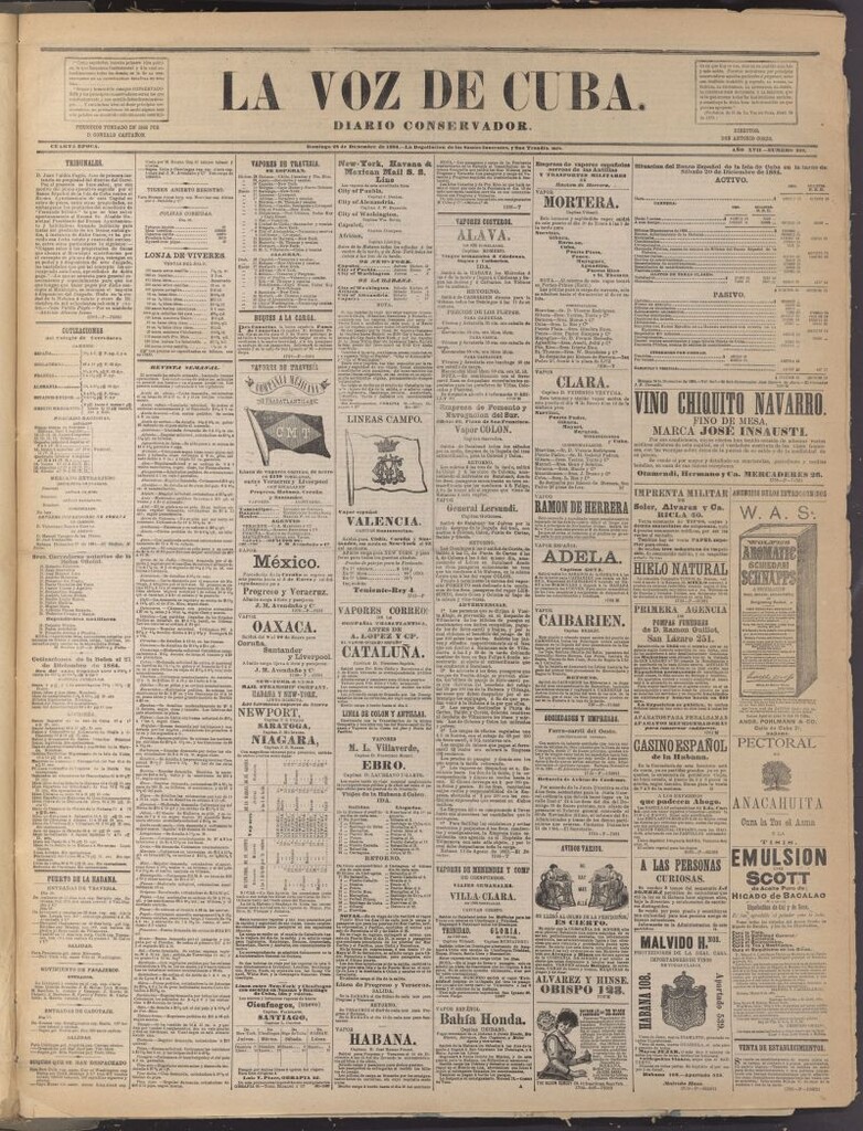Miniatura de La Voz de Cuba: diario conservador del 28 de diciembre de 1884