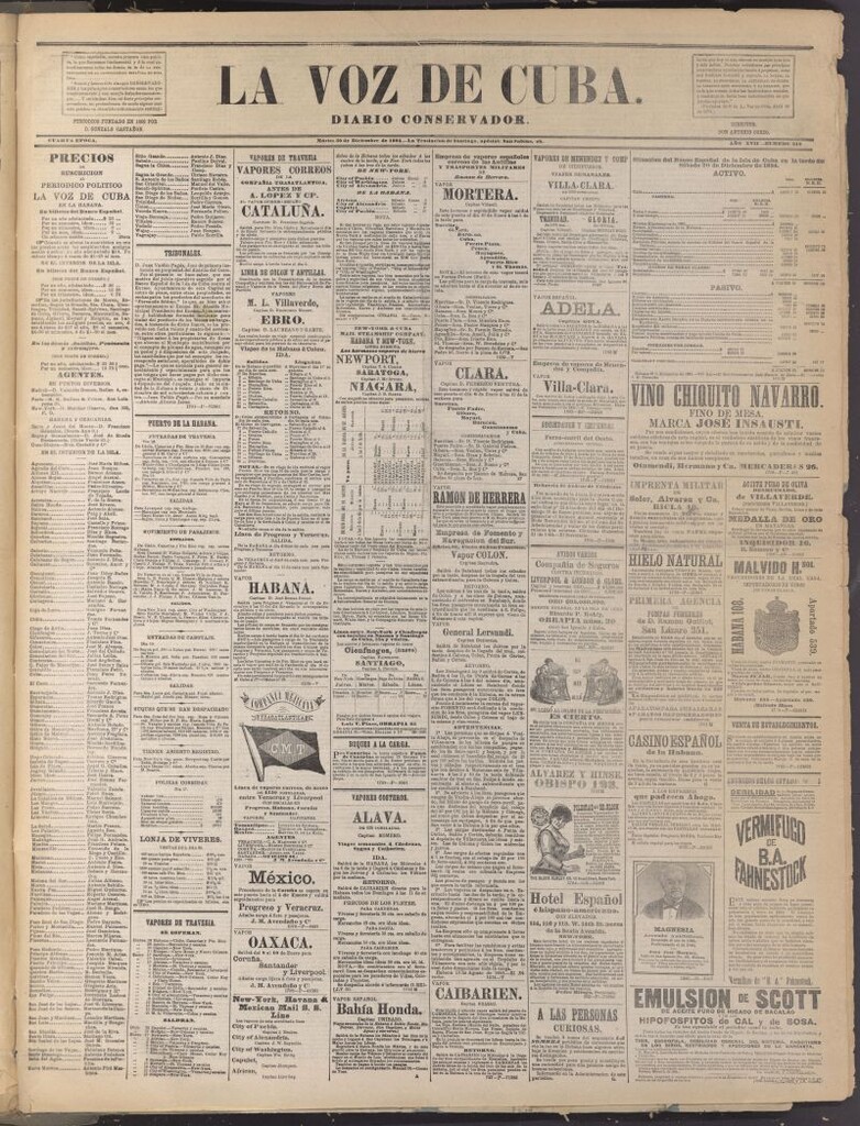 Miniatura de La Voz de Cuba: diario conservador del 30 de diciembre de 1884