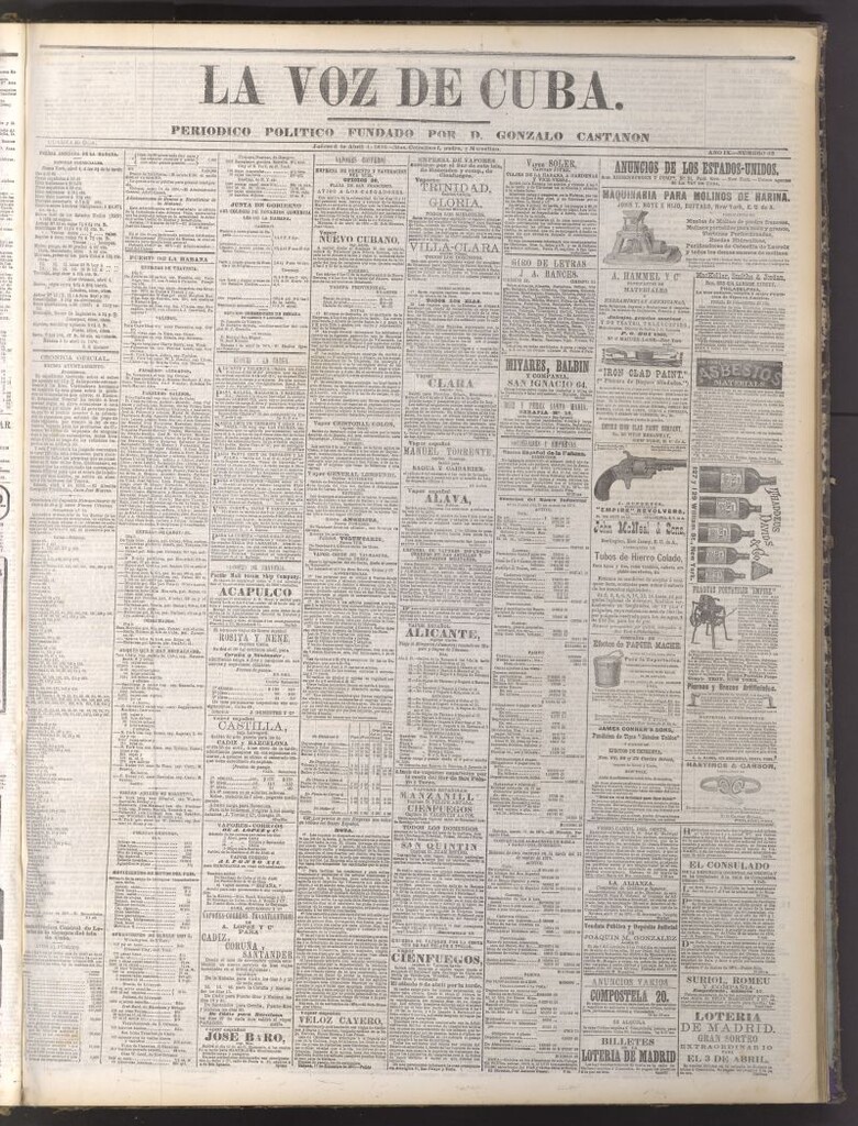 Miniatura de La Voz de Cuba : diario conservador del 6 de abril de 1876