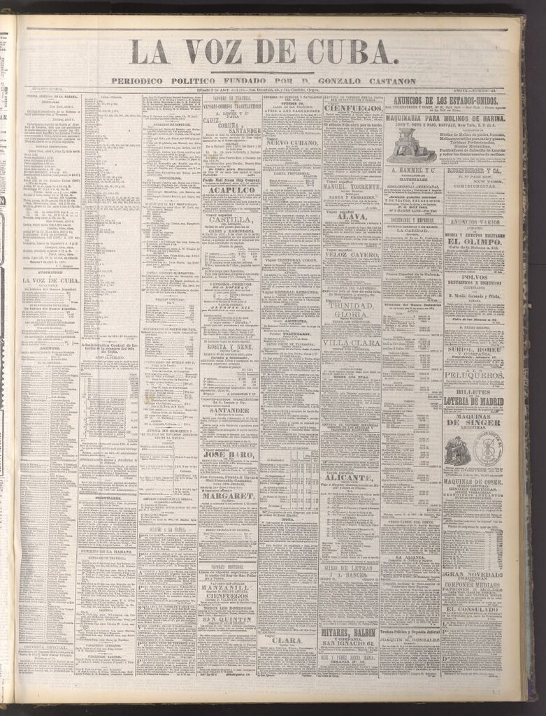 Miniatura de La Voz de Cuba : diario conservador del 8 de abril de 1876