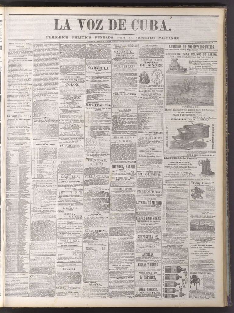 Miniatura de La Voz de Cuba : diario conservador del 18 de abril de 1876