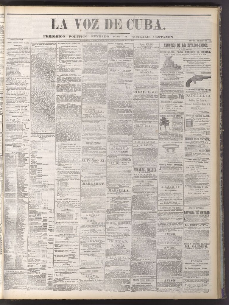 Miniatura de La Voz de Cuba : diario conservador del 26 de abril de 1876
