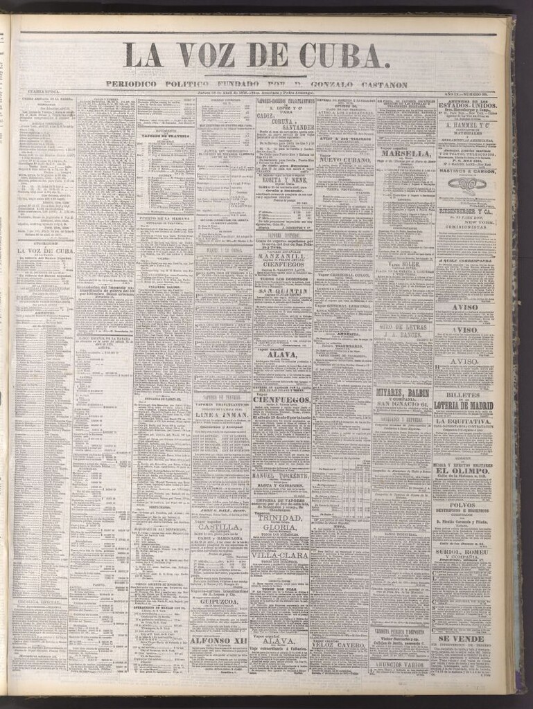 Miniatura de La Voz de Cuba : diario conservador del 27 de abril de 1876