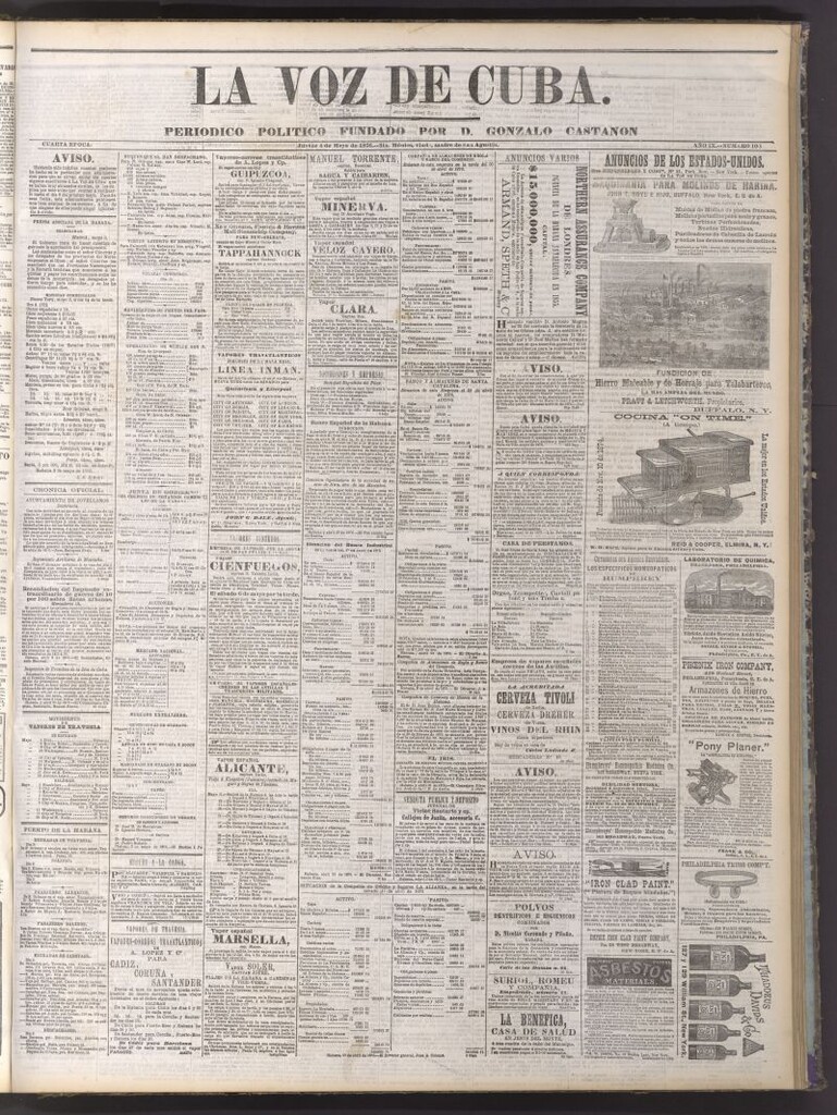 Miniatura de La Voz de Cuba : diario conservador del 4 de mayo de 1876