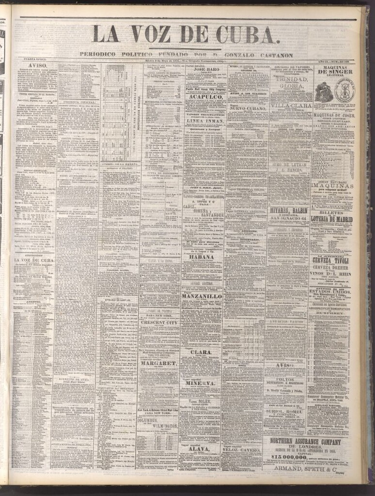 Miniatura de La Voz de Cuba : diario conservador del 9 de mayo de 1876