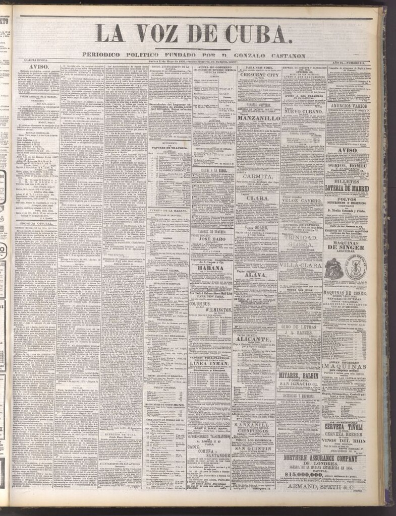 Miniatura de La Voz de Cuba : diario conservador del 11 de mayo de 1876