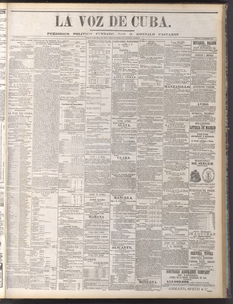 Miniatura de La Voz de Cuba : diario conservador del 12 de mayo de 1876