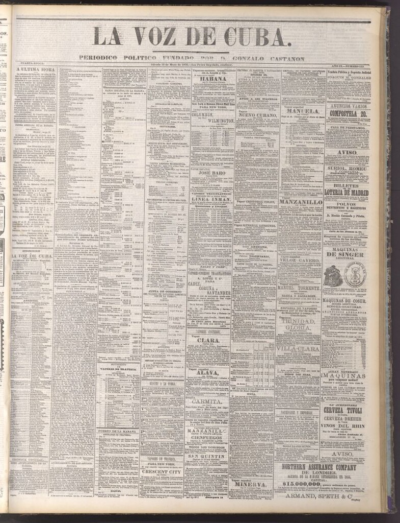 Miniatura de La Voz de Cuba : diario conservador del 13 de mayo de 1876