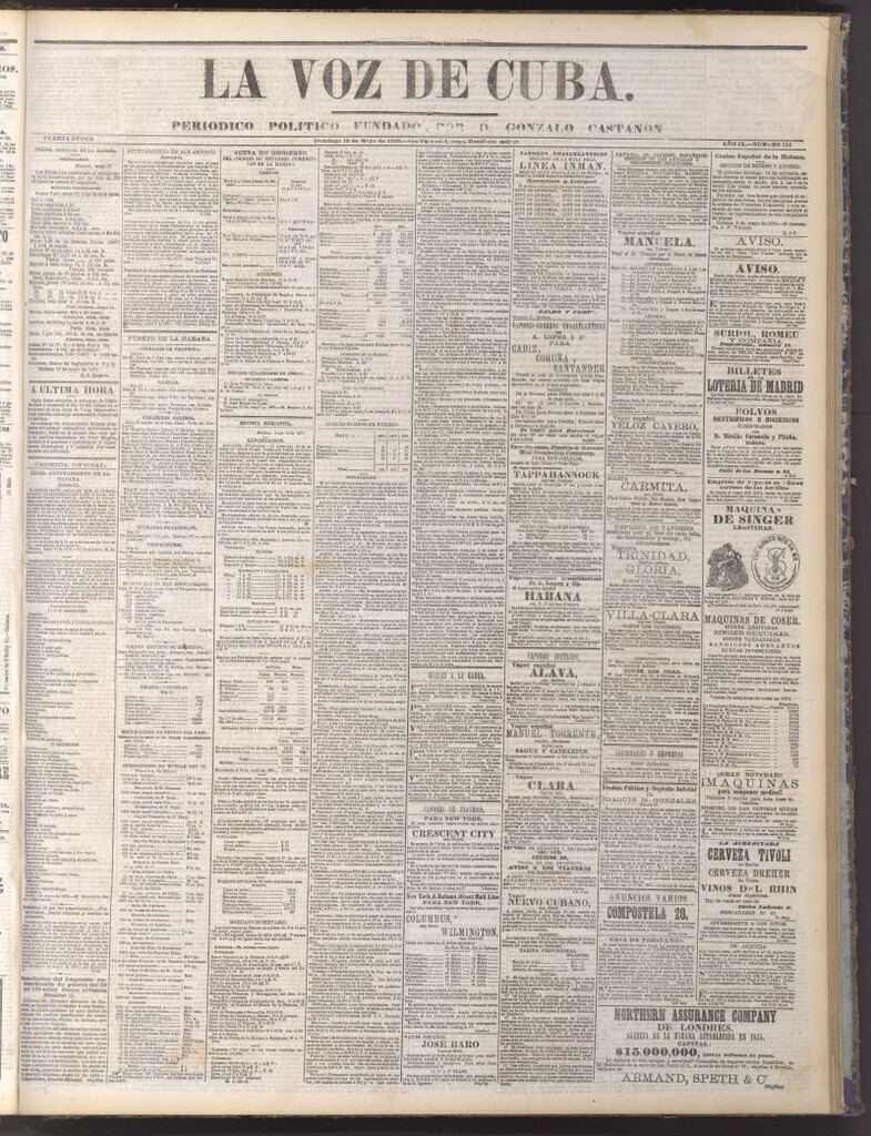Miniatura de La Voz de Cuba : diario conservador del 14 de mayo de 1876