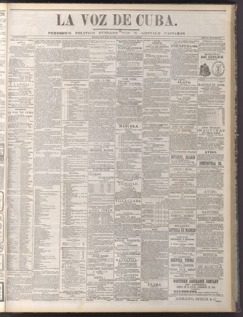 Miniatura de La Voz de Cuba : diario conservador del 17 de mayo de 1876