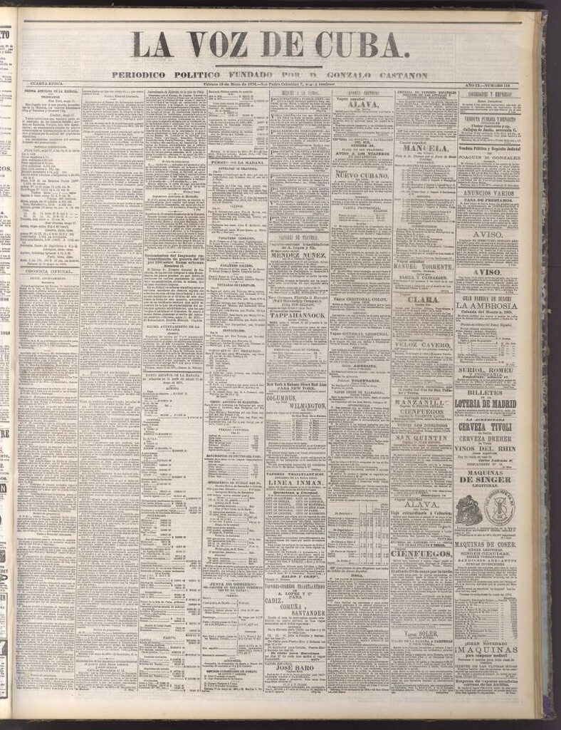 Miniatura de La Voz de Cuba : diario conservador del 19 de mayo de 1876