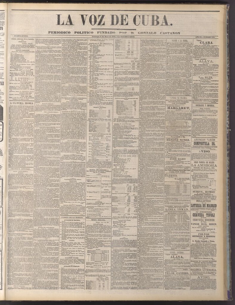 Miniatura de La Voz de Cuba : diario conservador del 21 de mayo de 1876