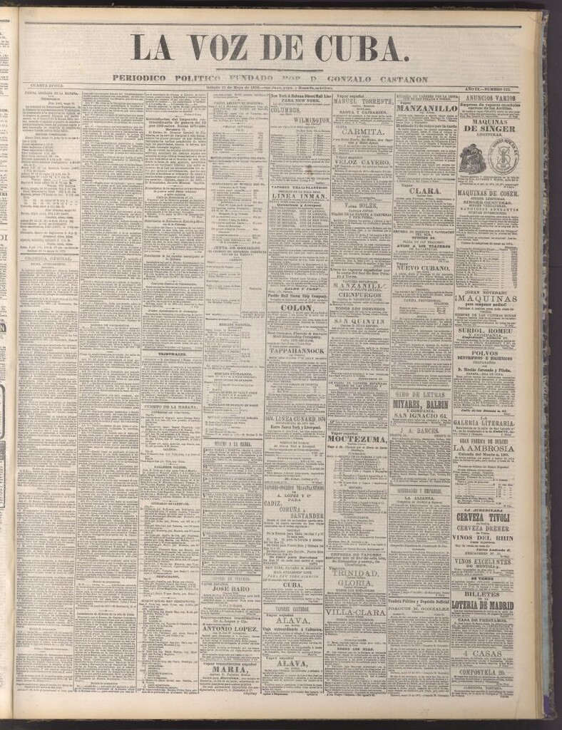 Miniatura de La Voz de Cuba : diario conservador del 27 de mayo de 1876
