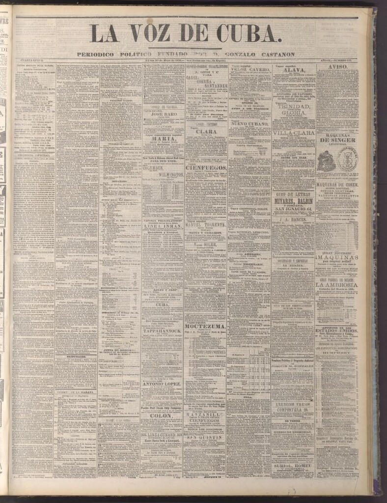Miniatura de La Voz de Cuba : diario conservador del 30 de mayo de 1876